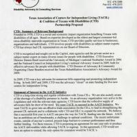 Texas Association for Independent Living(TACIL) & Coalition of Texans with Disabilities(CTD) Partnership 