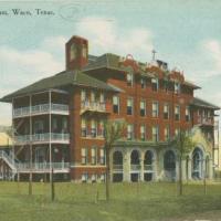 Color postcard of the Provident Sanitarium, Waco, Texas