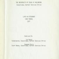 University of Texas at Arlington Educational Support Services Office Live-In Attendant Care Manual 1977