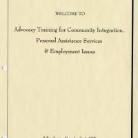 Advocacy training for community integration, personal assistance services and employment issues