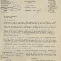 Letter from Ruth Fagan to John W. Carpenter soliciting donations for the Dallas Pilot Institute for the Deaf