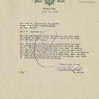 Letter to John Carpenter from Lola Lee Engelhart re: the Dallas Charity Horse Show and distribution of proceeds