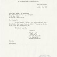 Letter from Robert Hardesty to Wendell Nedderman re: Mary Jane Bode letter