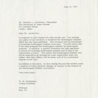 Letter from President Nedderman to U. T. Chancellor LeMaistre on the publication of a handicapped student's brochure