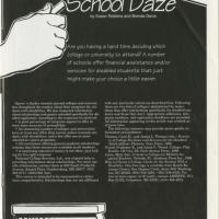 School Daze newsletter reprint from Sports 'N Spokes