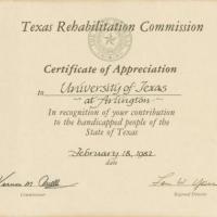 Certificate of appreciation to Jim Hayes from TRC