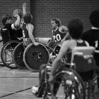 a wheelchair basketball game