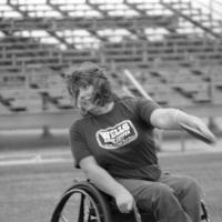 a wheelchair discus thrower