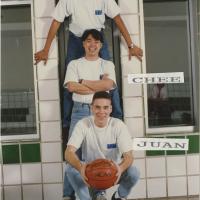 Lee Castillo, Chee Ho and Juan Pulido, assistants to the 1992 Movin' Mavs national champions