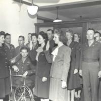 Photograph of Women's Army Corps soldiers being sworn-in at an induction ceremony