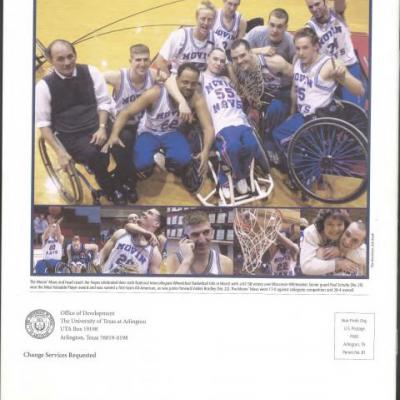 Back cover of UTA Magazine with photos of the 2002 members of the Movin' Mavs