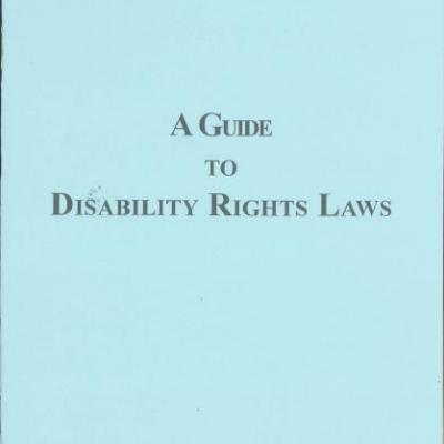 cover of guide providing overview of Federal civil rights laws that ensure equal opportunity for people with disabilities