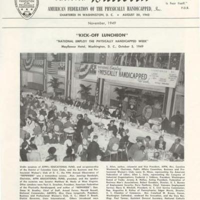 cover of November 1949 edition of the AFPH Bulletin