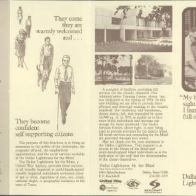 brochure for Dallas Lighthouse for the Blind