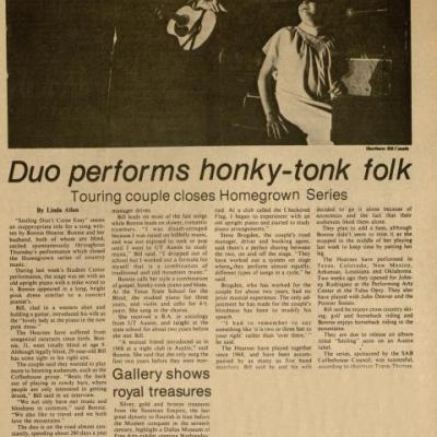 Duo performs honky- tonk folk