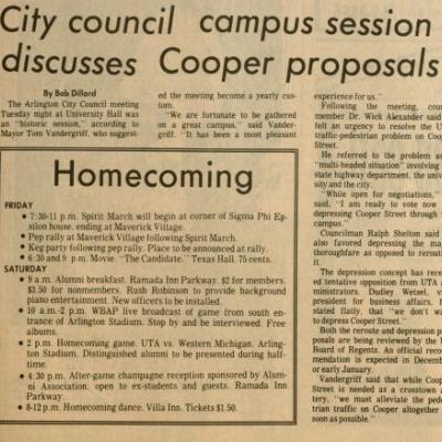 The Shorthorn: City council campus session discusses Cooper proposals 