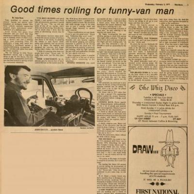 The Shorthorn: Good times rolling for funny-van man