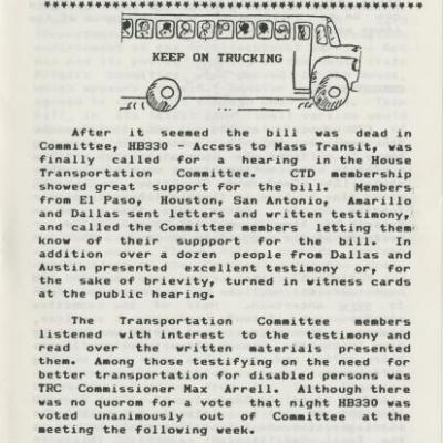 Coalition of Texans with Disabilities May 1987 Newsletter