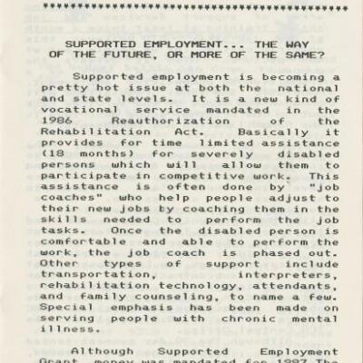 Coalition of Texans with Disabilities July 1987 newsletter