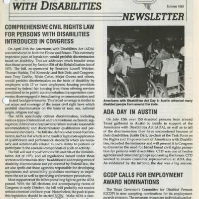 The Coalition of Texans with Disabilities Summer 1988 Newsletter 