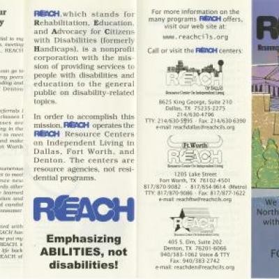 REACH:RESOURCE CENTERS ON INDEPENDENT LIVING 