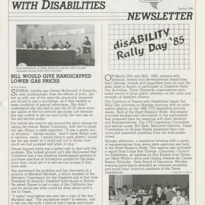 Newsletter Spring 1985