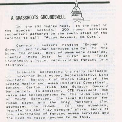 CTD Newsletter: August 1986