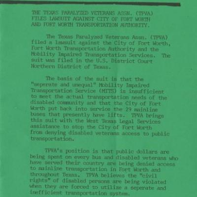 Coalition of Texans with Disabilities newsletter, November-December 1985