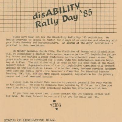 Coalition of Texans with Disabilities news, March 1985 