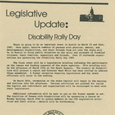 Coalition of Texans with Disabilities news, February 1985