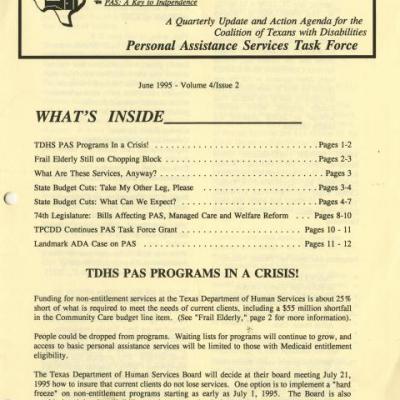 P.A.S Words Newsletter June 1995 Volume 4. Issue 2 