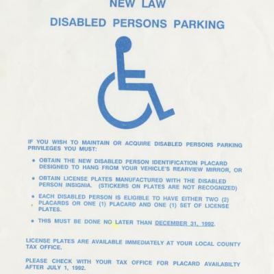 New Law for Disabled Persons Parking  