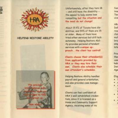 Helping Restore Ability informational pamphlet 