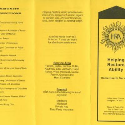 Helping Restore Ability: Home Health Services pamphlet