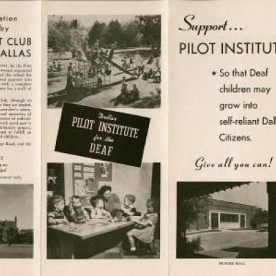 Dallas Pilot Institute for the Deaf brochure with historical and service information