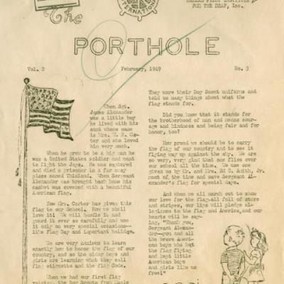 Porthole (The), volume 2, number 3, February 1949, the newsletter of the Dallas Pilot Institute for the Deaf