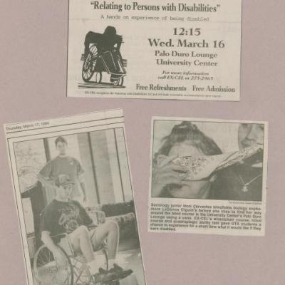 "Relating to Persons with Disabilities" promotional material and photographs