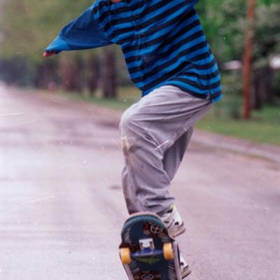 Shane Wood enjoys riding his skate board