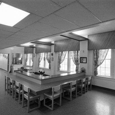 Dining hall at the Tarrant County Mental Health/Mental Retardation unit