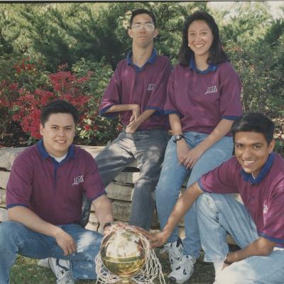 University of Texas at Arlington's Movin' Mavs men's wheelchair basketball team assistants pose for a photograph