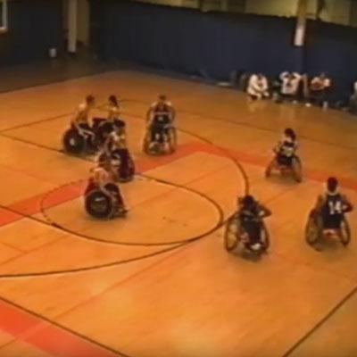 wheelchair basketball game in progress